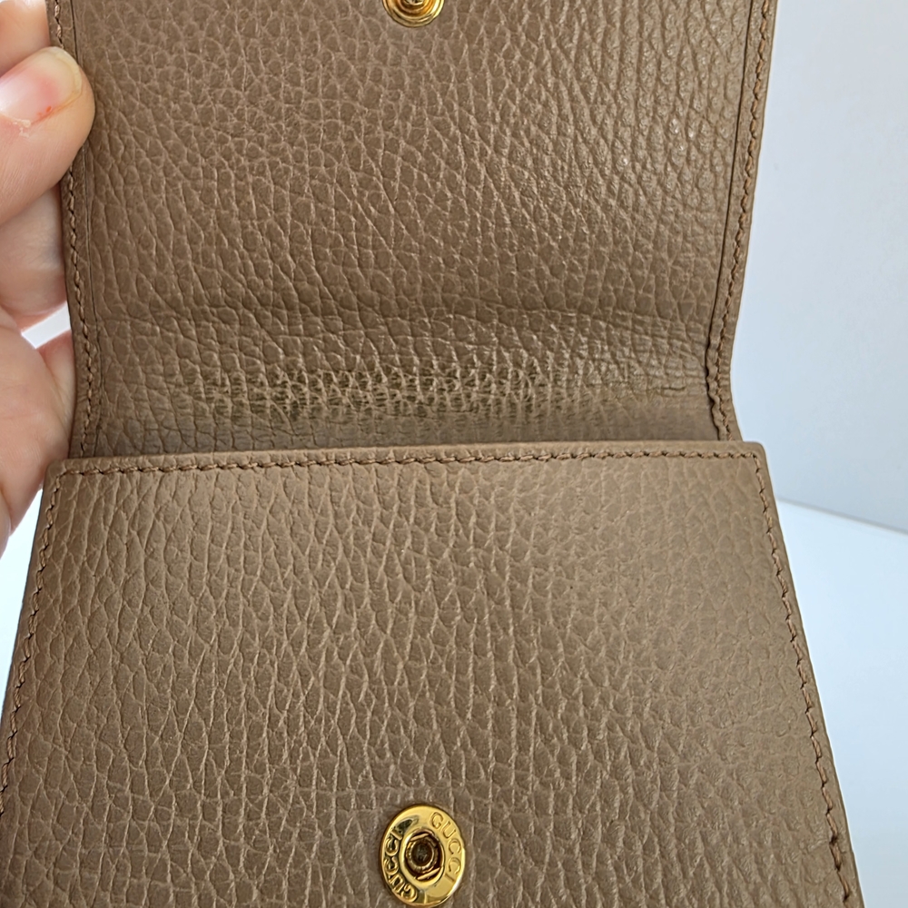 Gucci GG Marmont Small Tri-Fold Wallet Dusty Rose/Taupe + COA - Picture 12 of 13